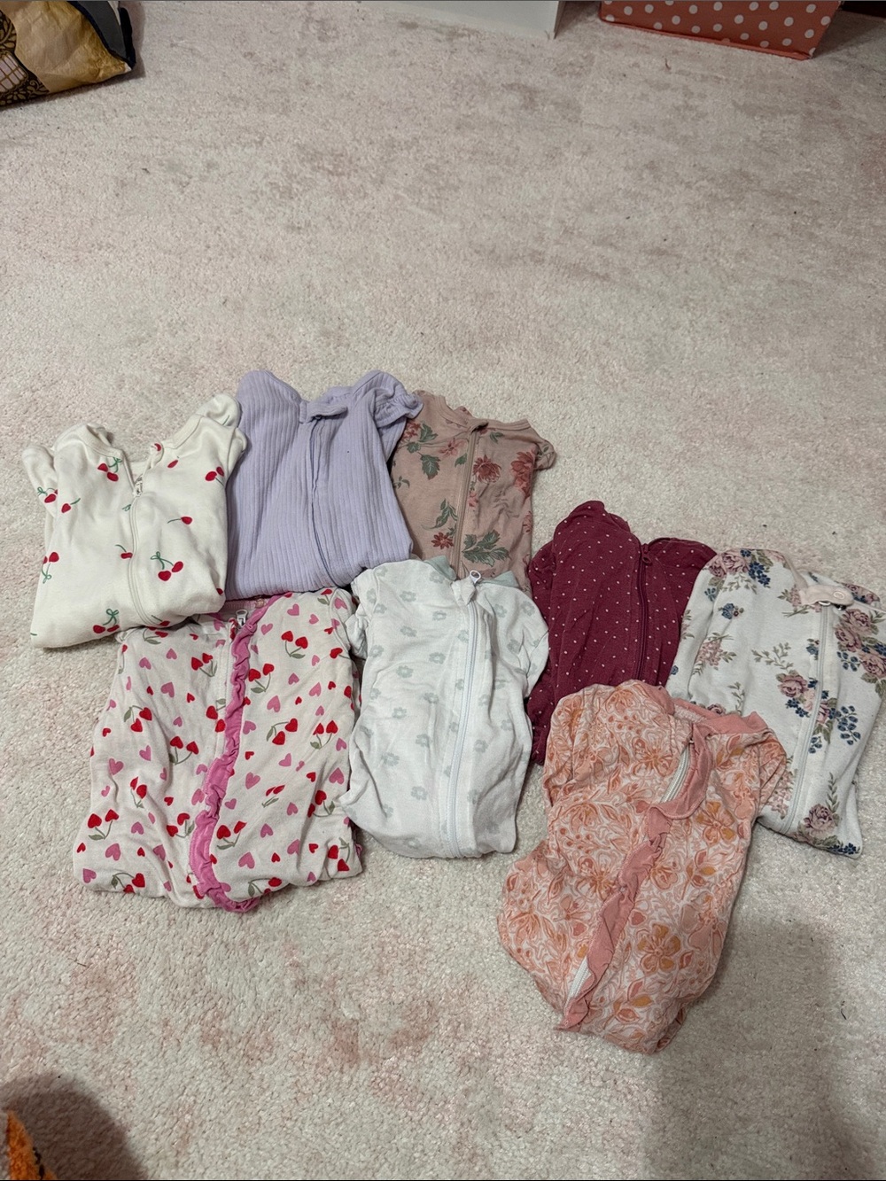 Assorted Baby Footed Sleepers - Pastel & Floral Mix